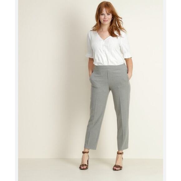 Old Navy Pants - Old Navy Heather Gray Pull On Ankle Pant 0 Petite Career Academia Twee Comfort
